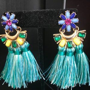 Turquoise Fringed Detailed Earring